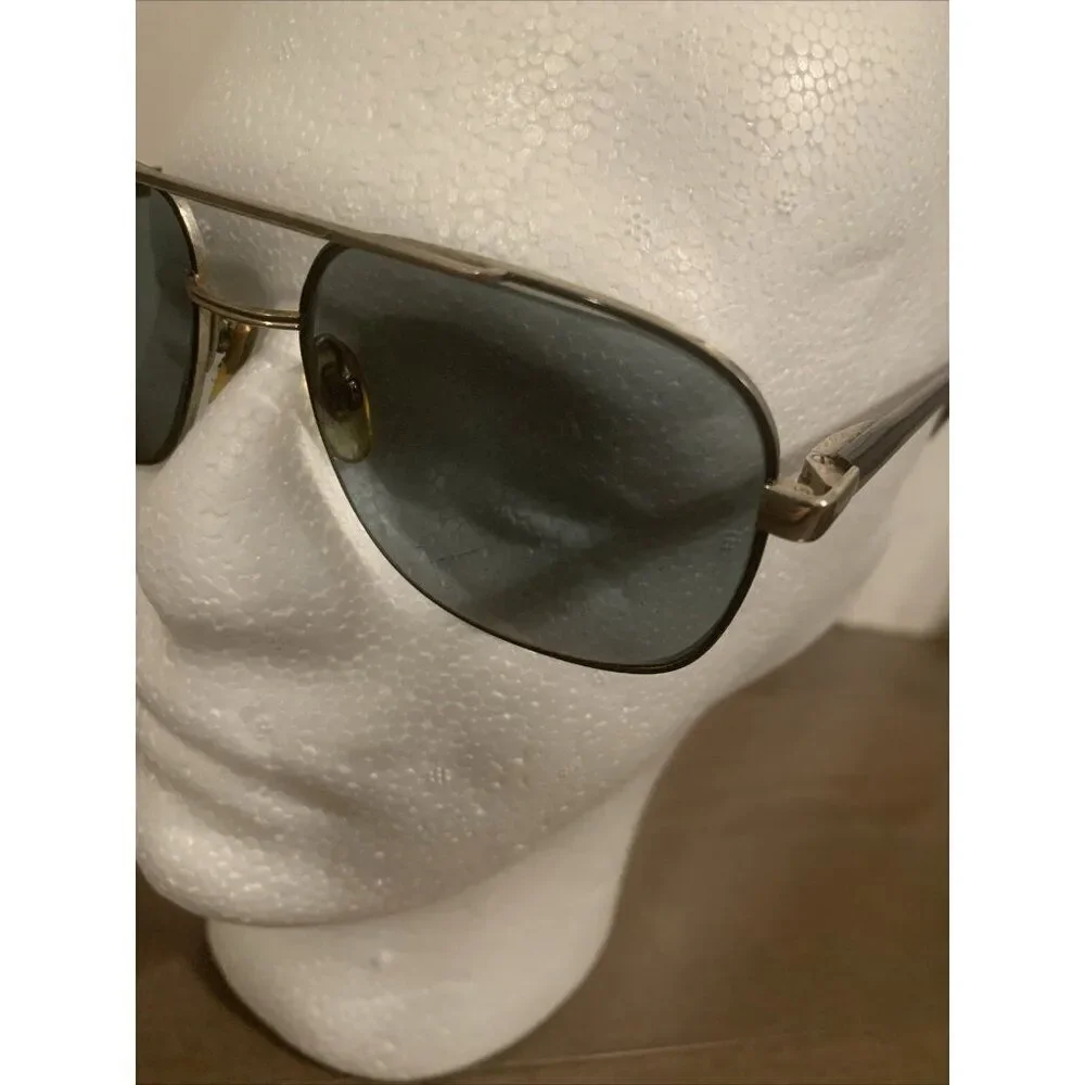 Zimco Hendrick Unisex Vintage Black Silver Metal Aviator Sunglasses #25 - Picture 3 of 5